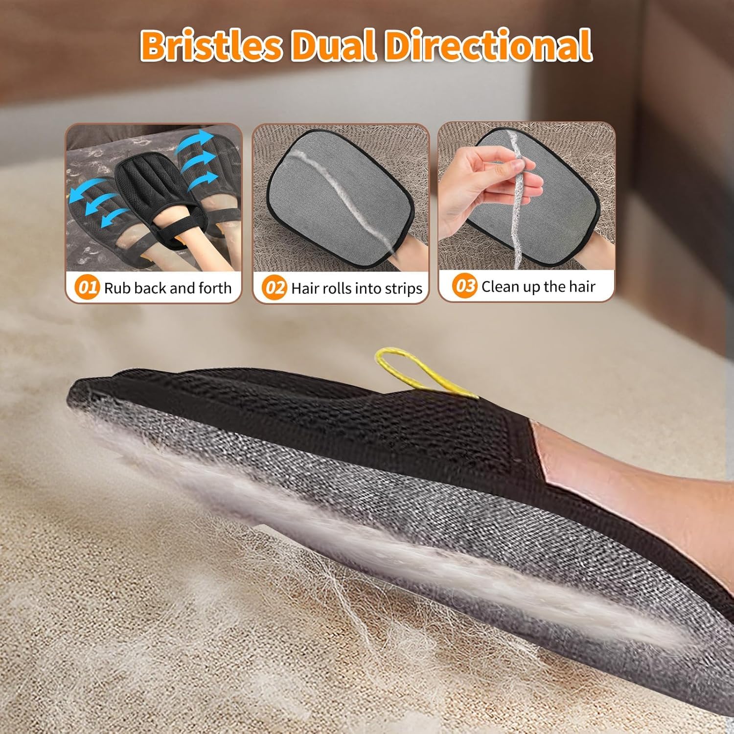 Pet Hair Removal Glove for Cats & Dogs