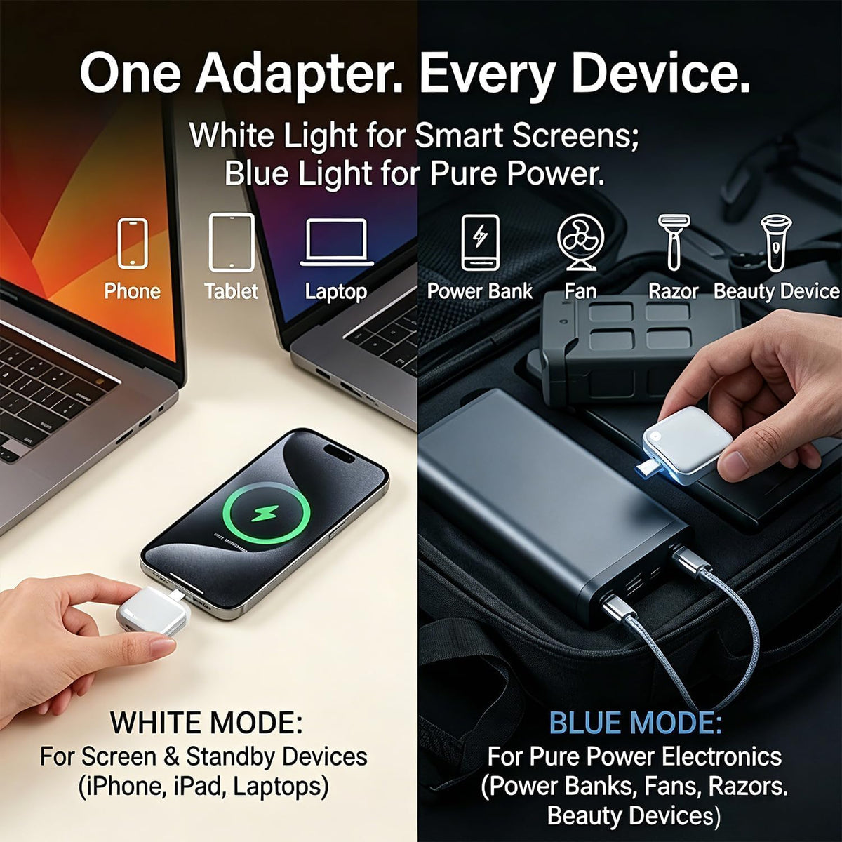 Smart Auto Cut-Off Charging Adapter | Automatic Power Disconnect at 100% Charge | Type-C Fast Charging Safety Device