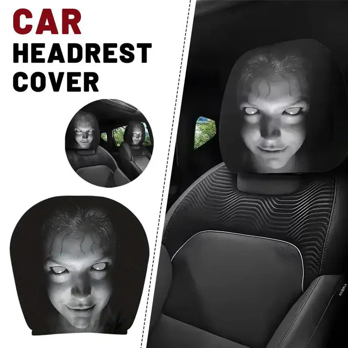 Horror Face Car Headrest Covers