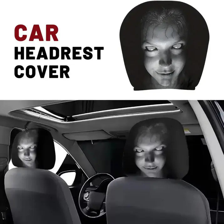 Horror Face Car Headrest Covers