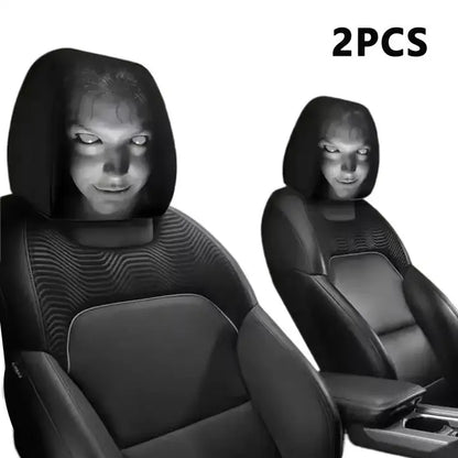 Horror Face Car Headrest Covers