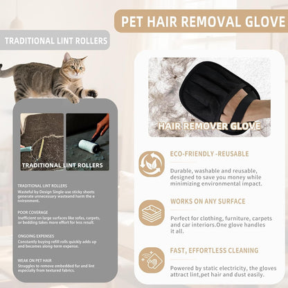 Pet Hair Removal Glove for Cats & Dogs