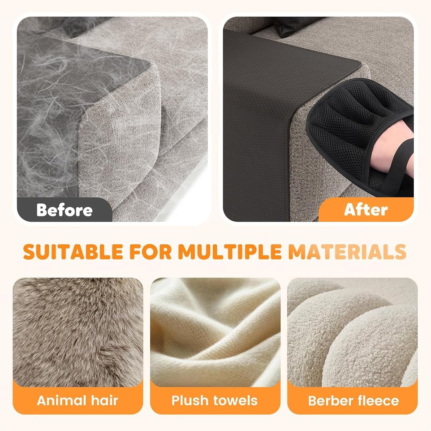 Pet Hair Removal Glove for Cats & Dogs